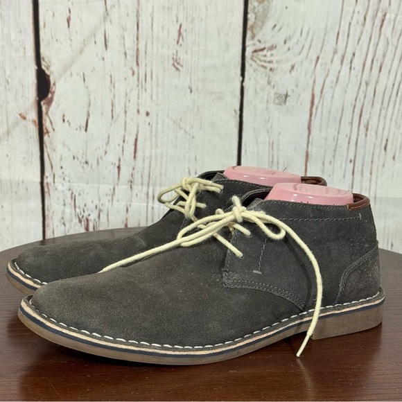 Kenneth Cole Reaction Gray and Brown Suede Leather Derby Sneakers casual 10 - Picture 17 of 17